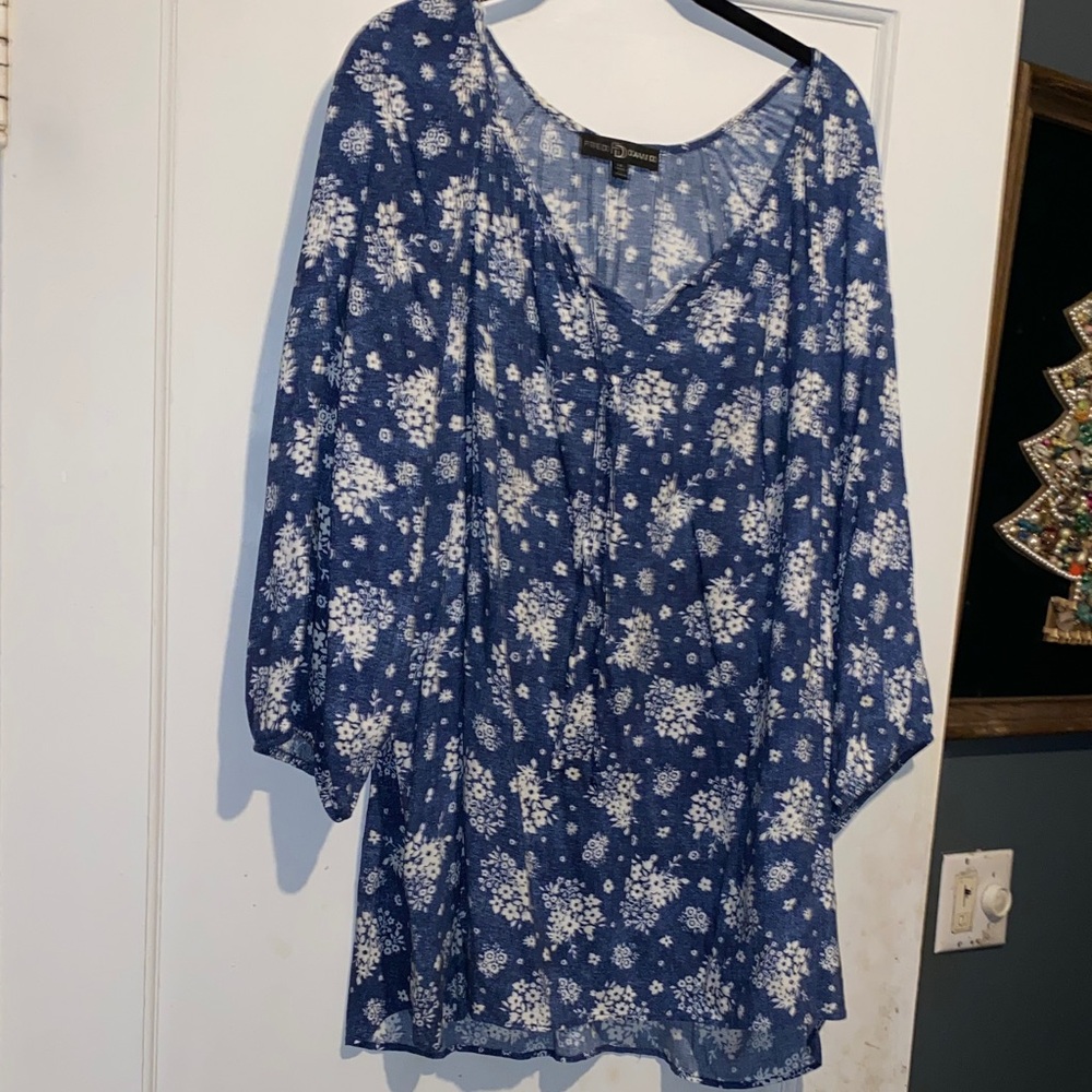 Floral Blue Women's Top